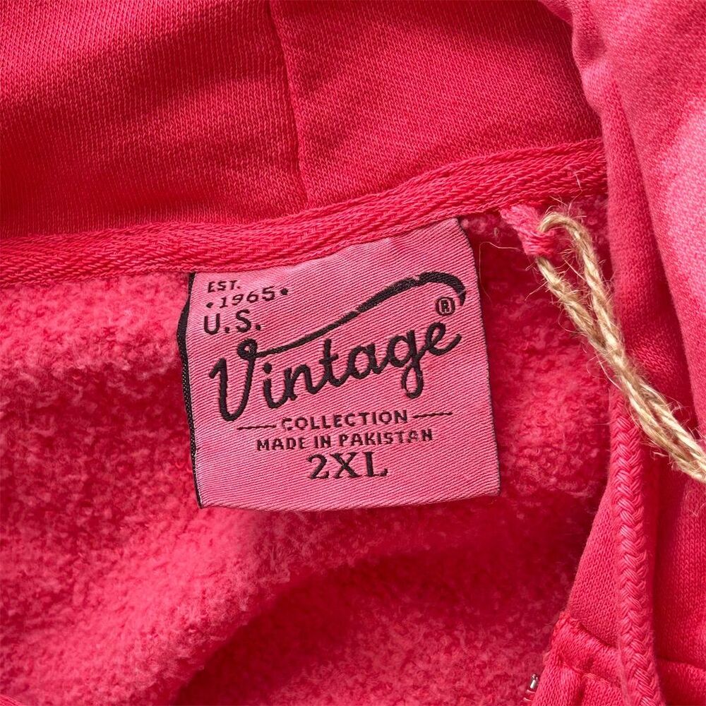 NWT U.S. Vintage Women Size 2XL Pink Zip-Up Hoodie "Be Kind Always" Jacket - Picture 5 of 8